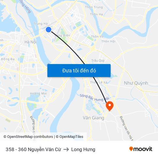 358 - 360 Nguyễn Văn Cừ to Long Hưng map