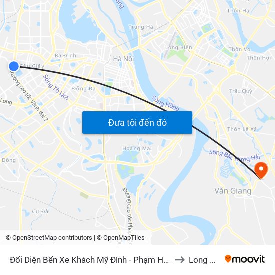 Đối Diện Bến Xe Khách Mỹ Đình - Phạm Hùng (Cột Trước) to Long Hưng map