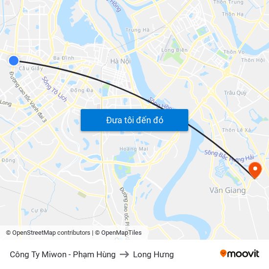 Công Ty Miwon - Phạm Hùng to Long Hưng map