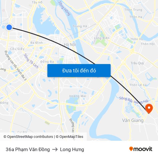 36a Phạm Văn Đồng to Long Hưng map