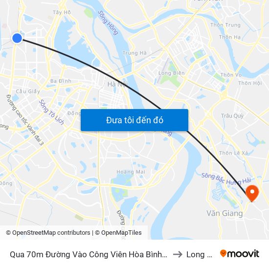 Qua 70m Đường Vào Công Viên Hòa Bình - Phạm Văn Đồng to Long Hưng map