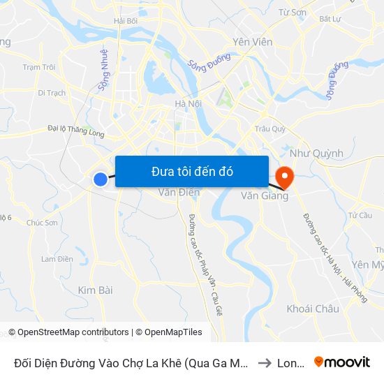 Đối Diện Đường Vào Chợ La Khê (Qua Ga Metro La Khê) - 405 Quang Trung (Hà Đông) to Long Hưng map