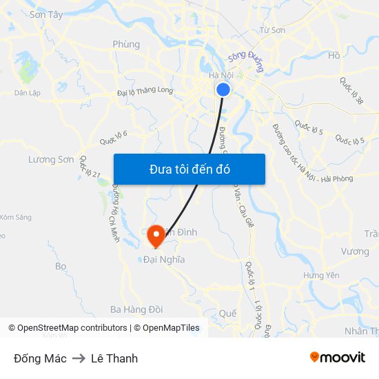 Đống Mác to Lê Thanh map