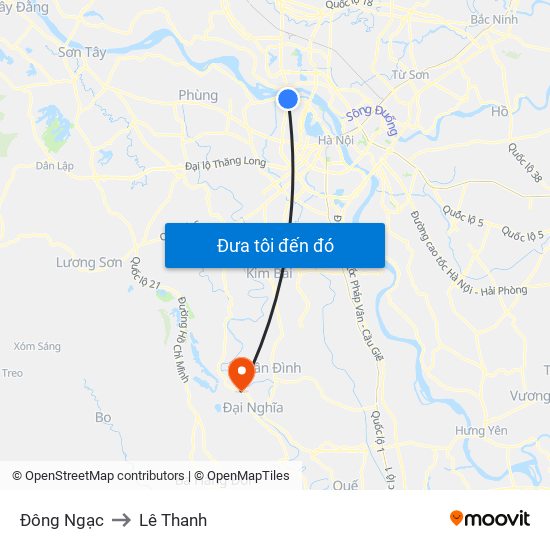 Đông Ngạc to Lê Thanh map