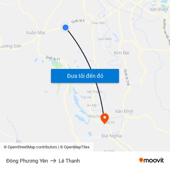 Đông Phương Yên to Lê Thanh map