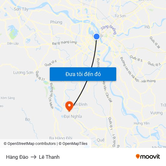Hàng Đào to Lê Thanh map