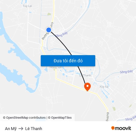 An Mỹ to Lê Thanh map