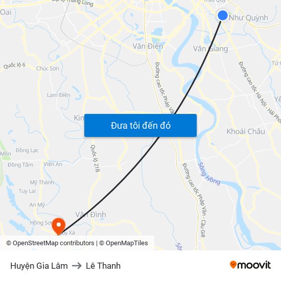 Huyện Gia Lâm to Lê Thanh map