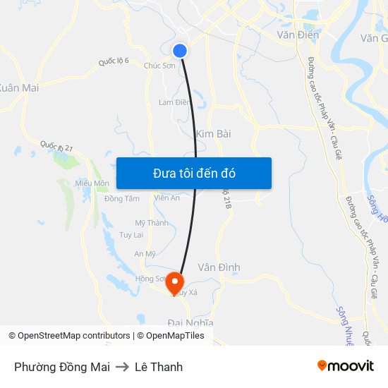 Phường Đồng Mai to Lê Thanh map