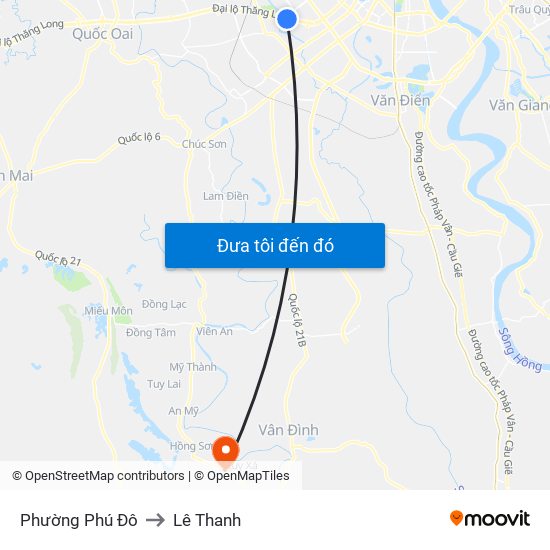 Phường Phú Đô to Lê Thanh map