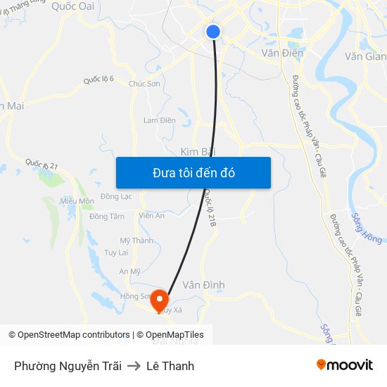 Phường Nguyễn Trãi to Lê Thanh map