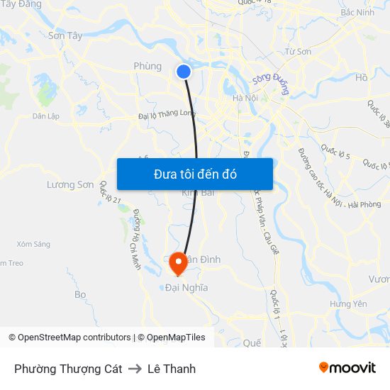 Phường Thượng Cát to Lê Thanh map