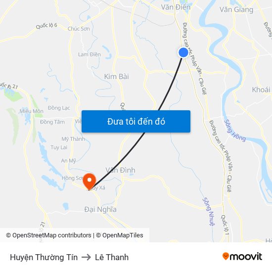 Huyện Thường Tín to Lê Thanh map