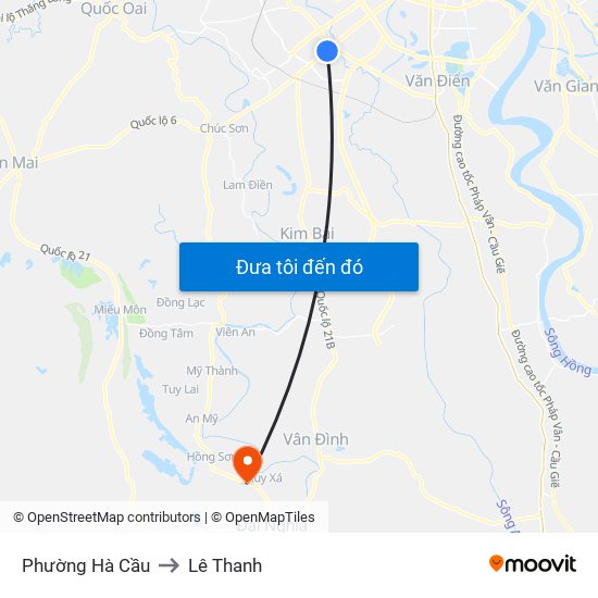 Phường Hà Cầu to Lê Thanh map