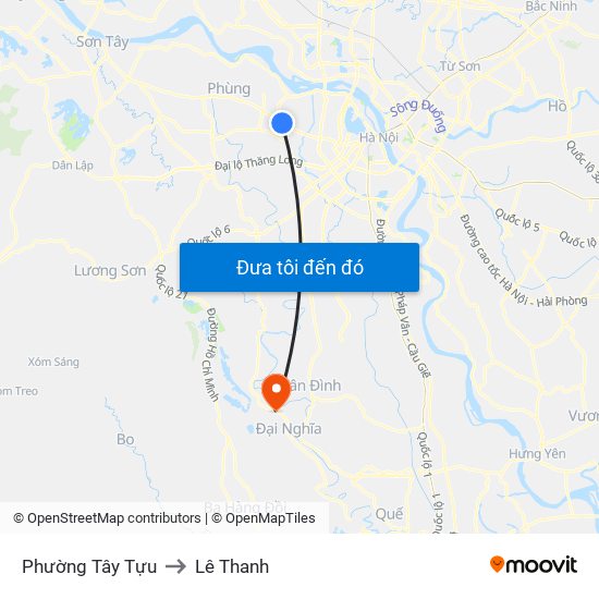 Phường Tây Tựu to Lê Thanh map