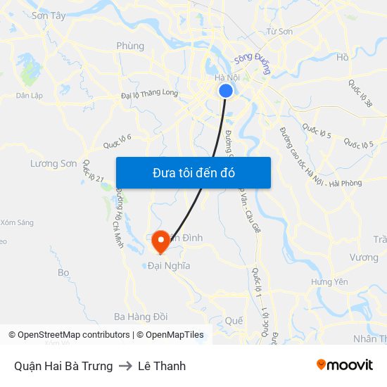 Quận Hai Bà Trưng to Lê Thanh map