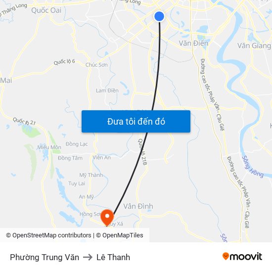Phường Trung Văn to Lê Thanh map