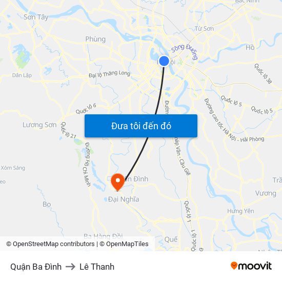 Quận Ba Đình to Lê Thanh map