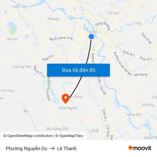 Phường Nguyễn Du to Lê Thanh map