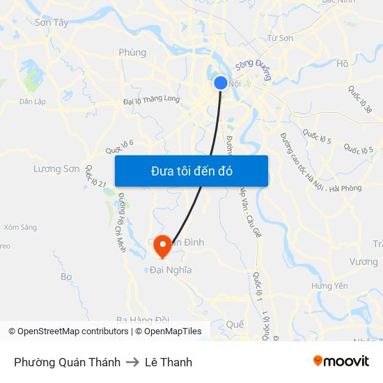Phường Quán Thánh to Lê Thanh map