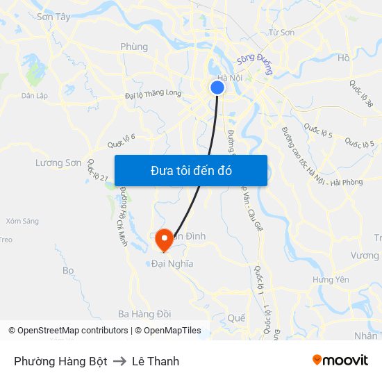 Phường Hàng Bột to Lê Thanh map