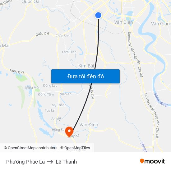 Phường Phúc La to Lê Thanh map