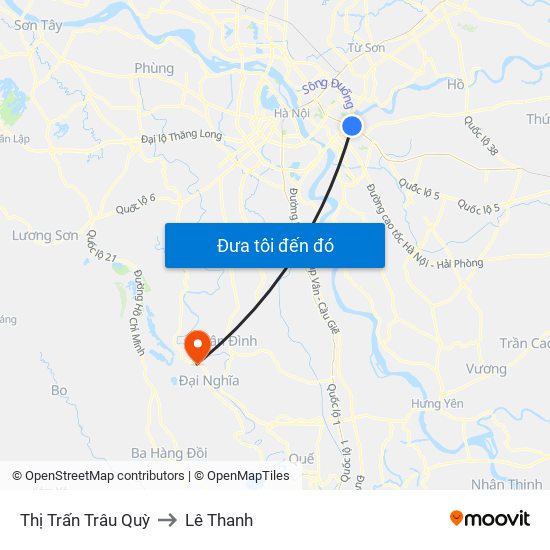 Thị Trấn Trâu Quỳ to Lê Thanh map