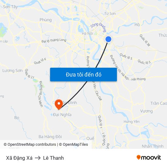 Xã Đặng Xá to Lê Thanh map