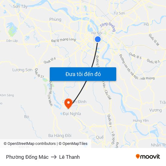 Phường Đống Mác to Lê Thanh map