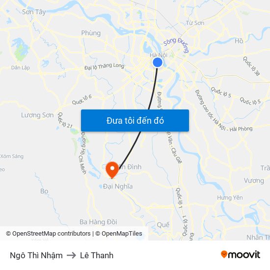 Ngô Thì Nhậm to Lê Thanh map