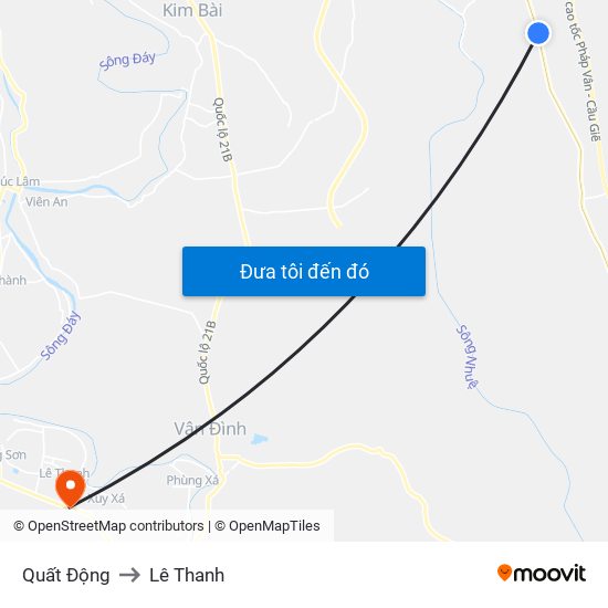 Quất Động to Lê Thanh map