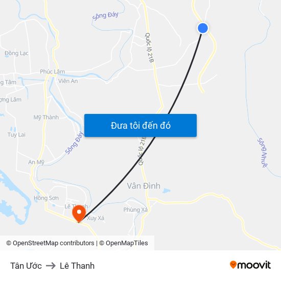 Tân Ước to Lê Thanh map