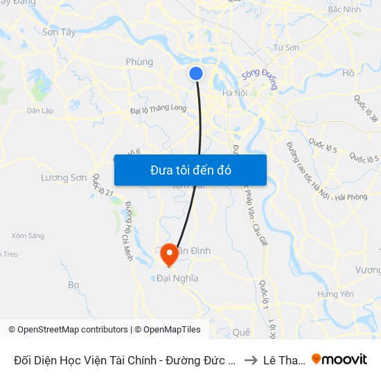 Đối Diện Học Viện Tài Chính - Đường Đức Thắng to Lê Thanh map