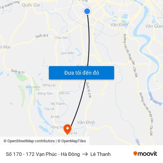 Số 170 - 172 Vạn Phúc - Hà Đông to Lê Thanh map