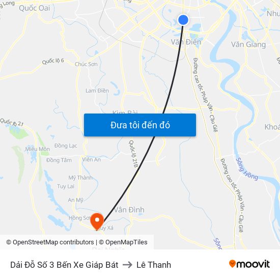 Dải Đỗ Số 3 Bến Xe Giáp Bát to Lê Thanh map