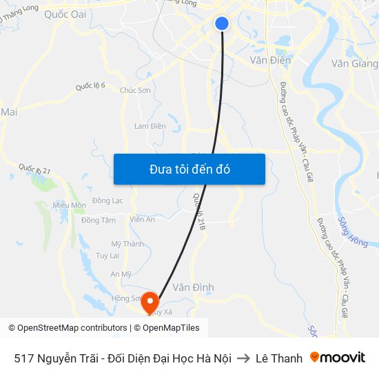 517 Nguyễn Trãi - Đối Diện Đại Học Hà Nội to Lê Thanh map
