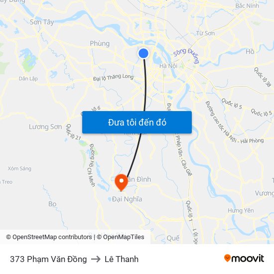 373 Phạm Văn Đồng to Lê Thanh map