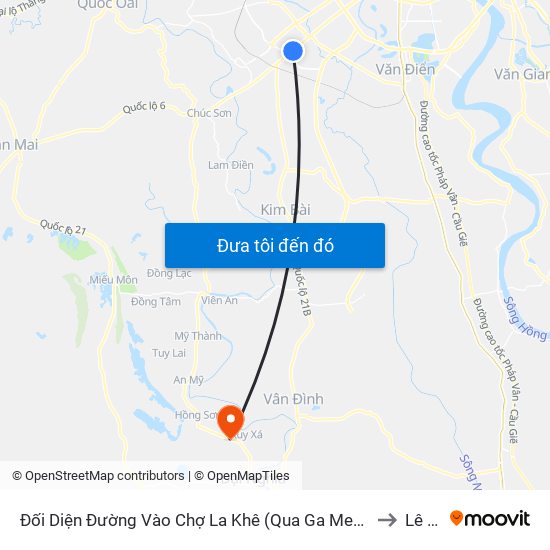 Đối Diện Đường Vào Chợ La Khê (Qua Ga Metro La Khê) - 405 Quang Trung (Hà Đông) to Lê Thanh map
