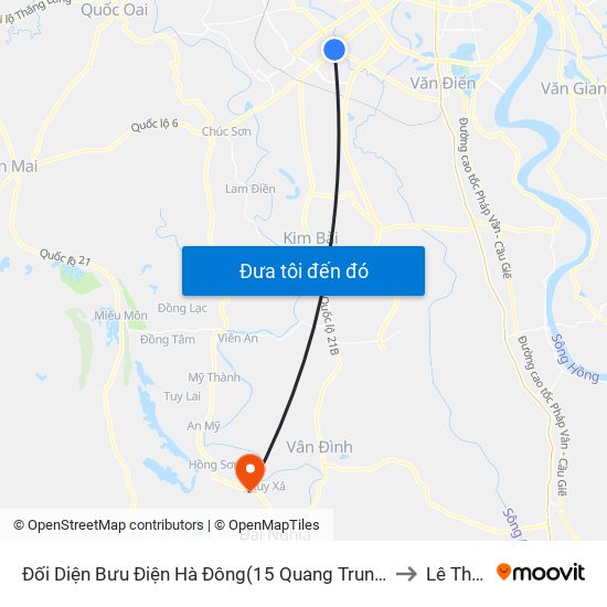 Đối Diện Bưu Điện Hà Đông(15 Quang Trung Hà Đông) to Lê Thanh map