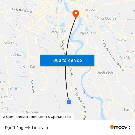 Đại Thắng to Lĩnh Nam map