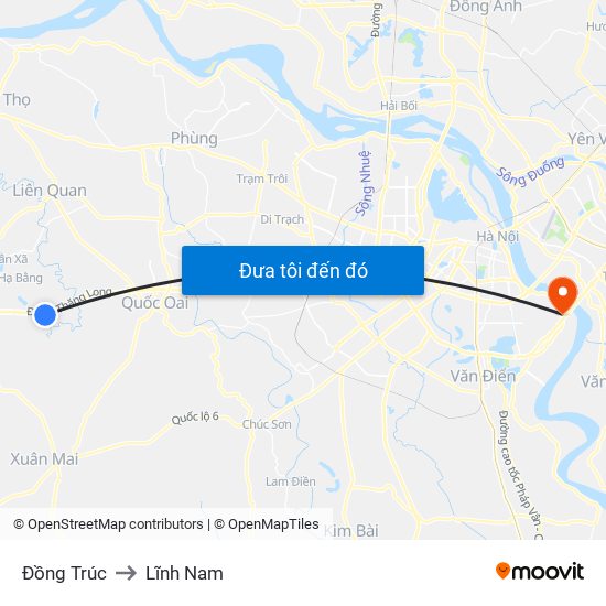 Đồng Trúc to Lĩnh Nam map