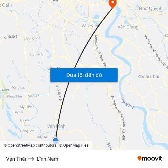 Vạn Thái to Lĩnh Nam map