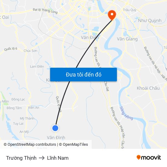 Trường Thịnh to Lĩnh Nam map