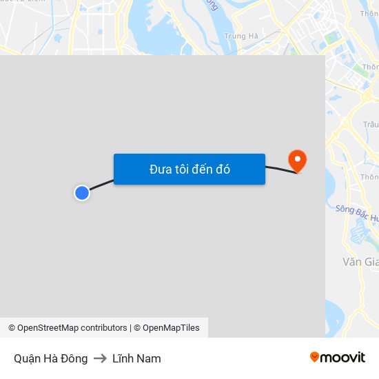 Quận Hà Đông to Lĩnh Nam map