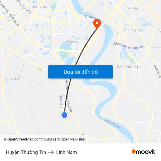 Huyện Thường Tín to Lĩnh Nam map