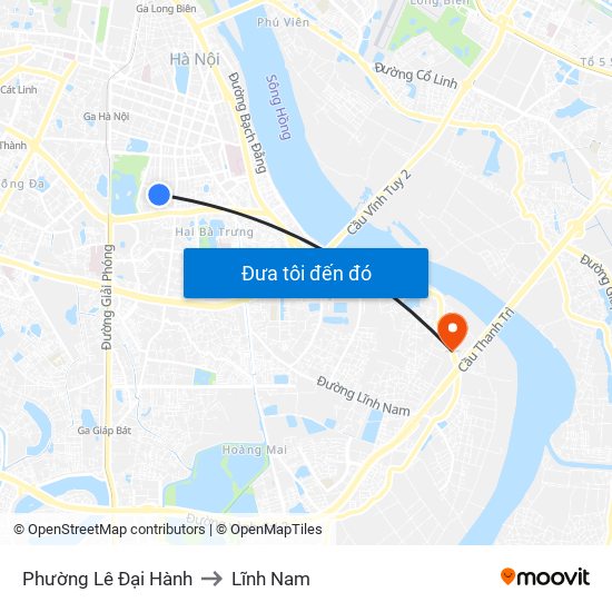 Phường Lê Đại Hành to Lĩnh Nam map