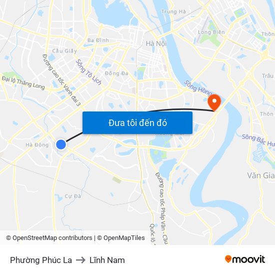 Phường Phúc La to Lĩnh Nam map