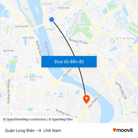 Quận Long Biên to Lĩnh Nam map