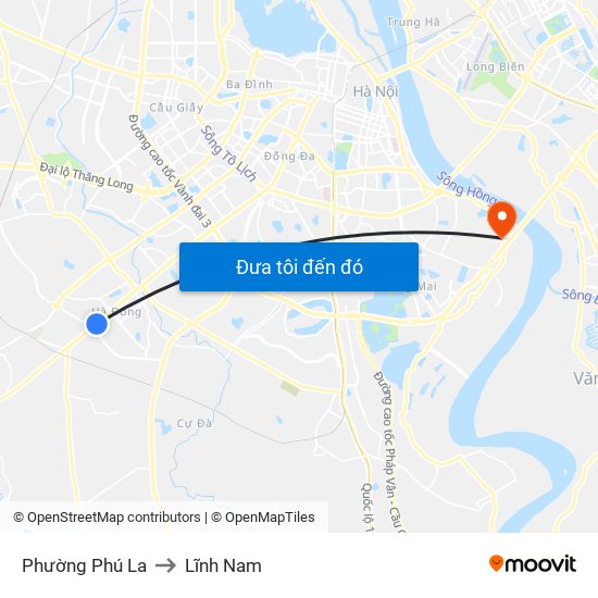 Phường Phú La to Lĩnh Nam map