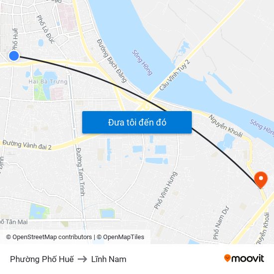 Phường Phố Huế to Lĩnh Nam map